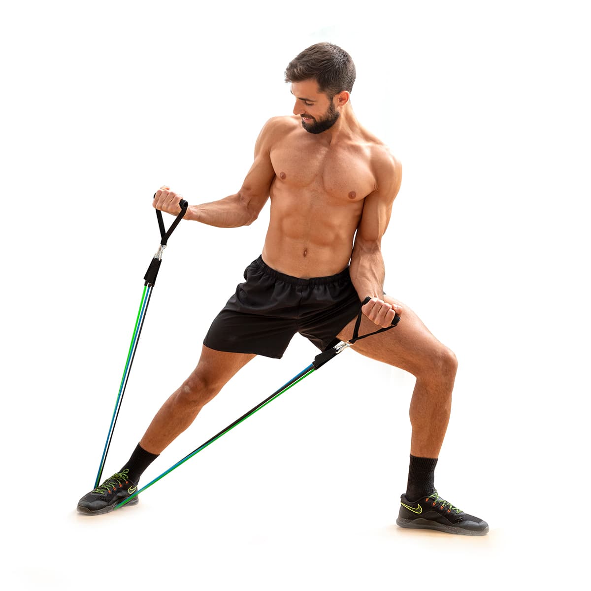 Set med motståndsband, tillbehör och träningsguide White Label 3 antal (Renoverade B) - Image 3