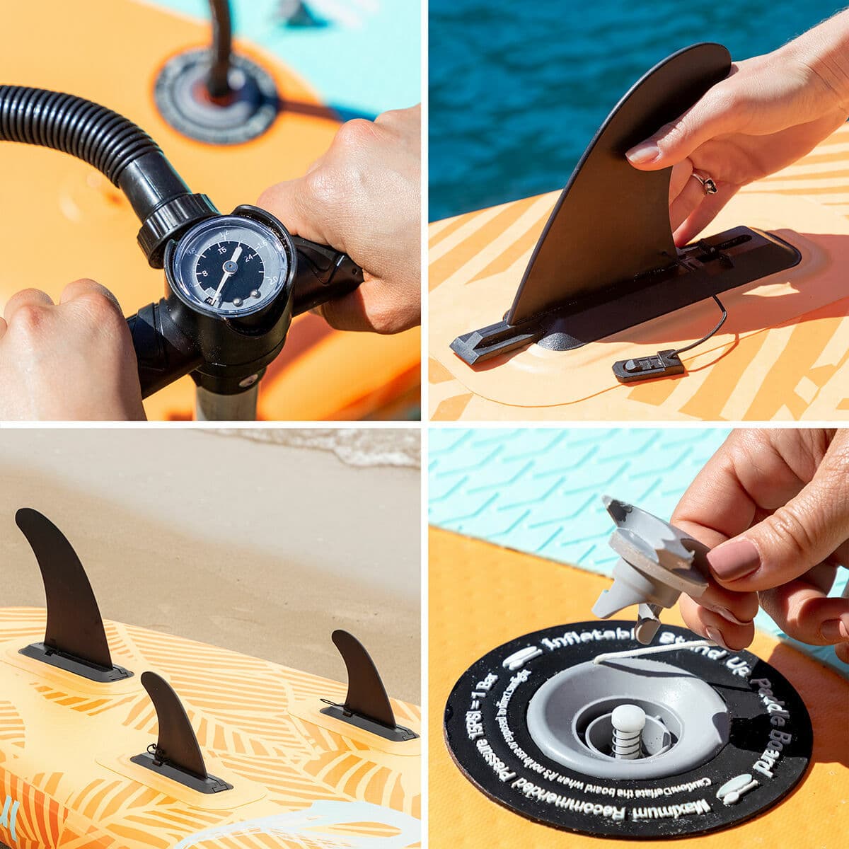 2-i-1 uppblåsbar paddel surfbräda med säte och tillbehör Siros InnovaGoods Orange 10'5" 320 cm (Renoverade A) - Image 21