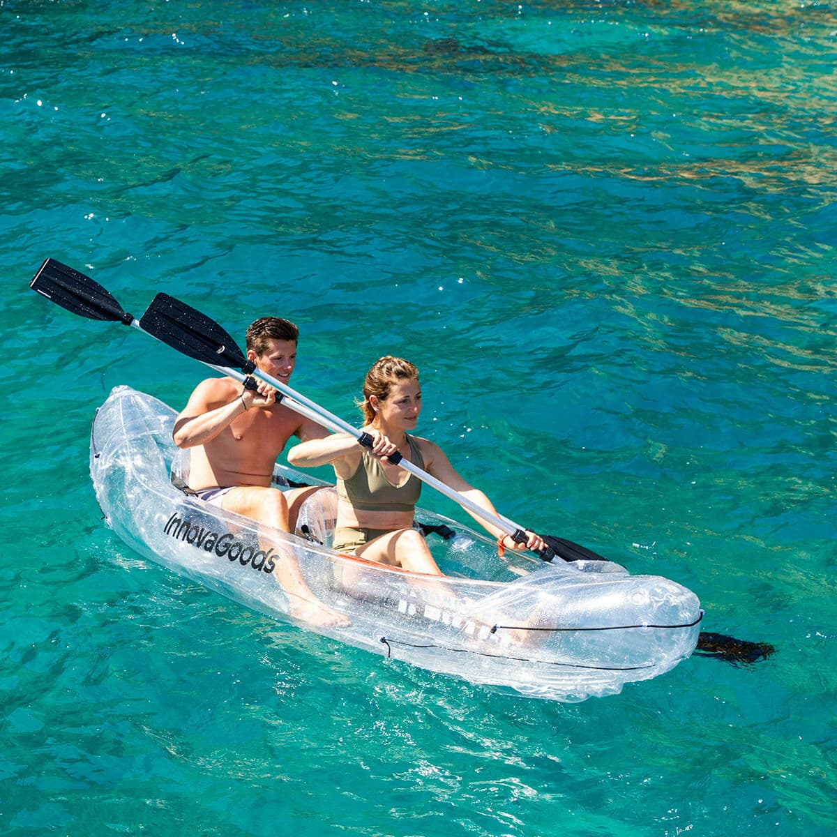 Kayak Hinchable Transparente con Accesorios Paros InnovaGoods 312 cm 2 plazas (Reacondicionado B) - Image 2