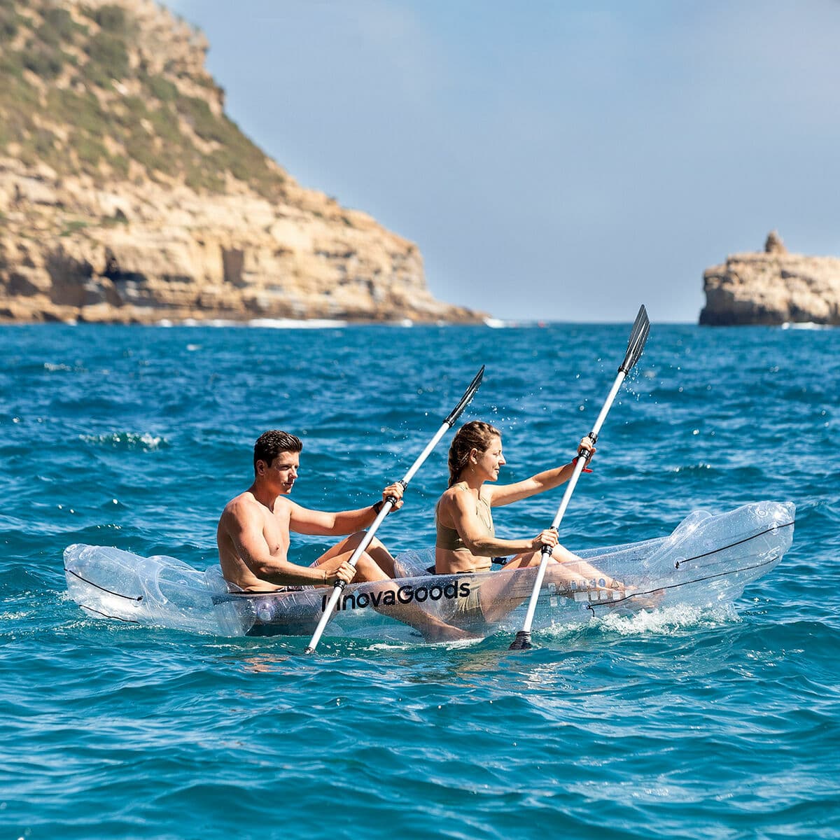 Kayak Hinchable Transparente con Accesorios Paros InnovaGoods 312 cm 2 plazas (Reacondicionado B) - Image 3