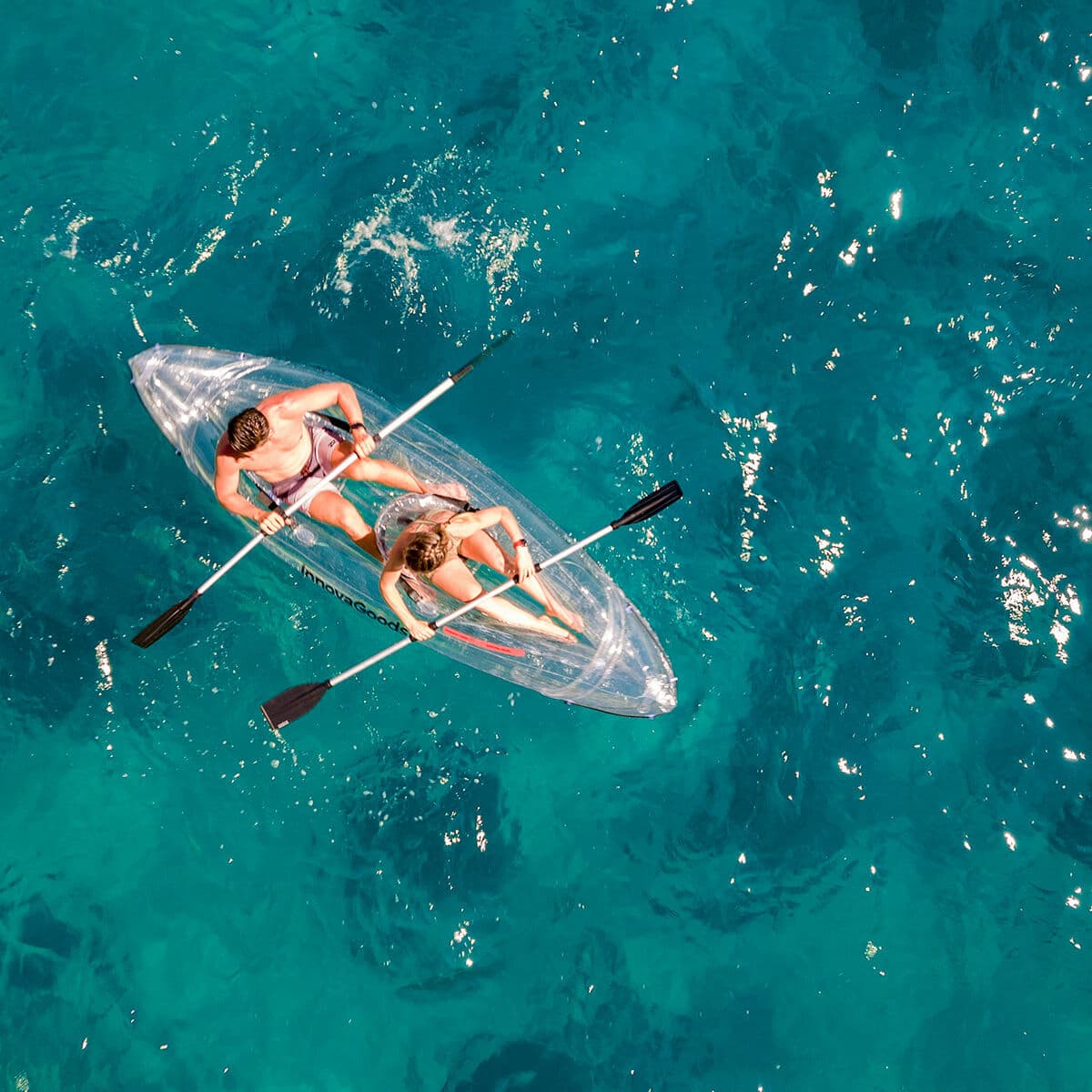 Kayak Hinchable Transparente con Accesorios Paros InnovaGoods 312 cm 2 plazas (Reacondicionado B) - Image 6