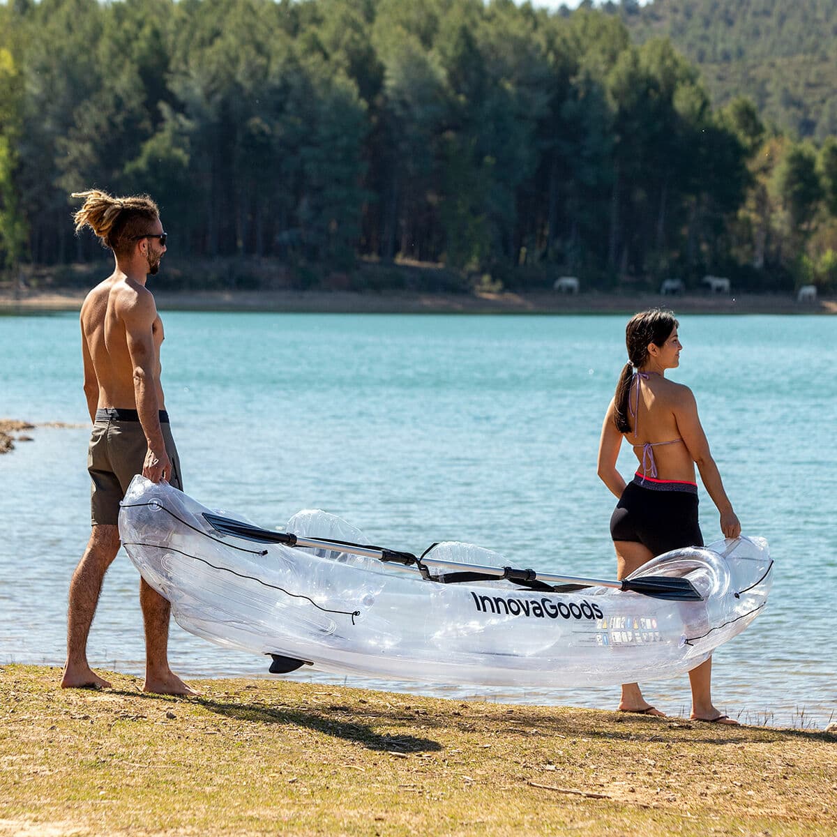 Kayak Hinchable Transparente con Accesorios Paros InnovaGoods 312 cm 2 plazas (Reacondicionado B) - Image 15