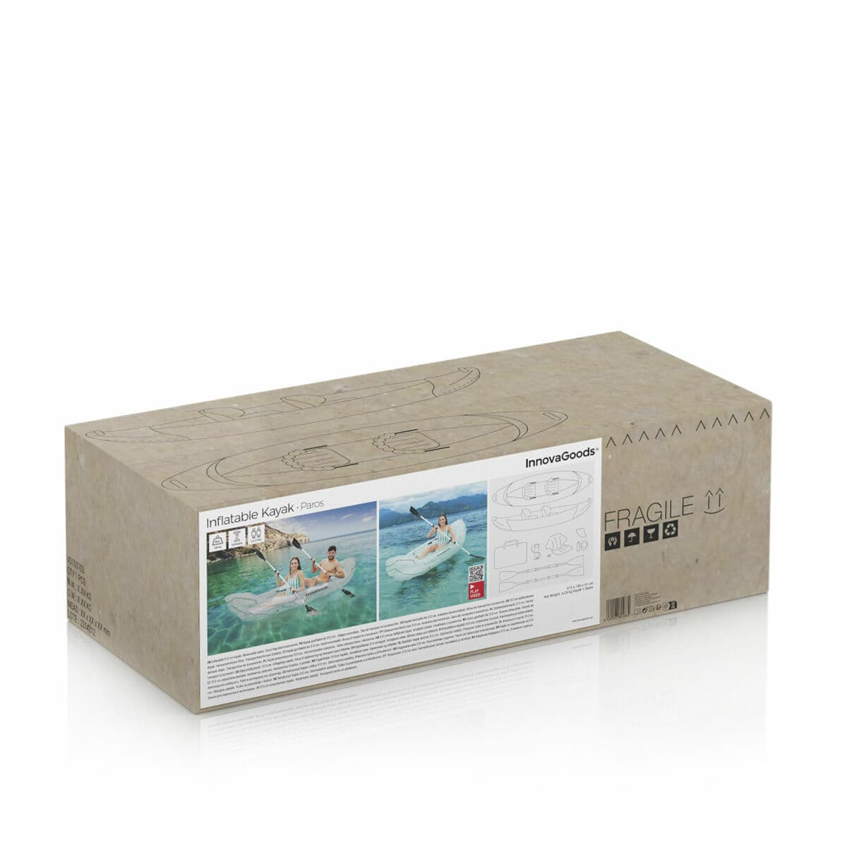 Kayak Hinchable Transparente con Accesorios Paros InnovaGoods 312 cm 2 plazas (Reacondicionado B) - Image 23