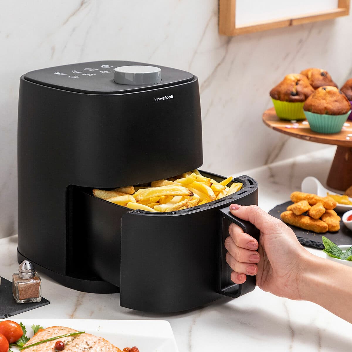 Luftfritös InnovaGoods Svart 1200 W 2 L (Renoverade B) - Image 5