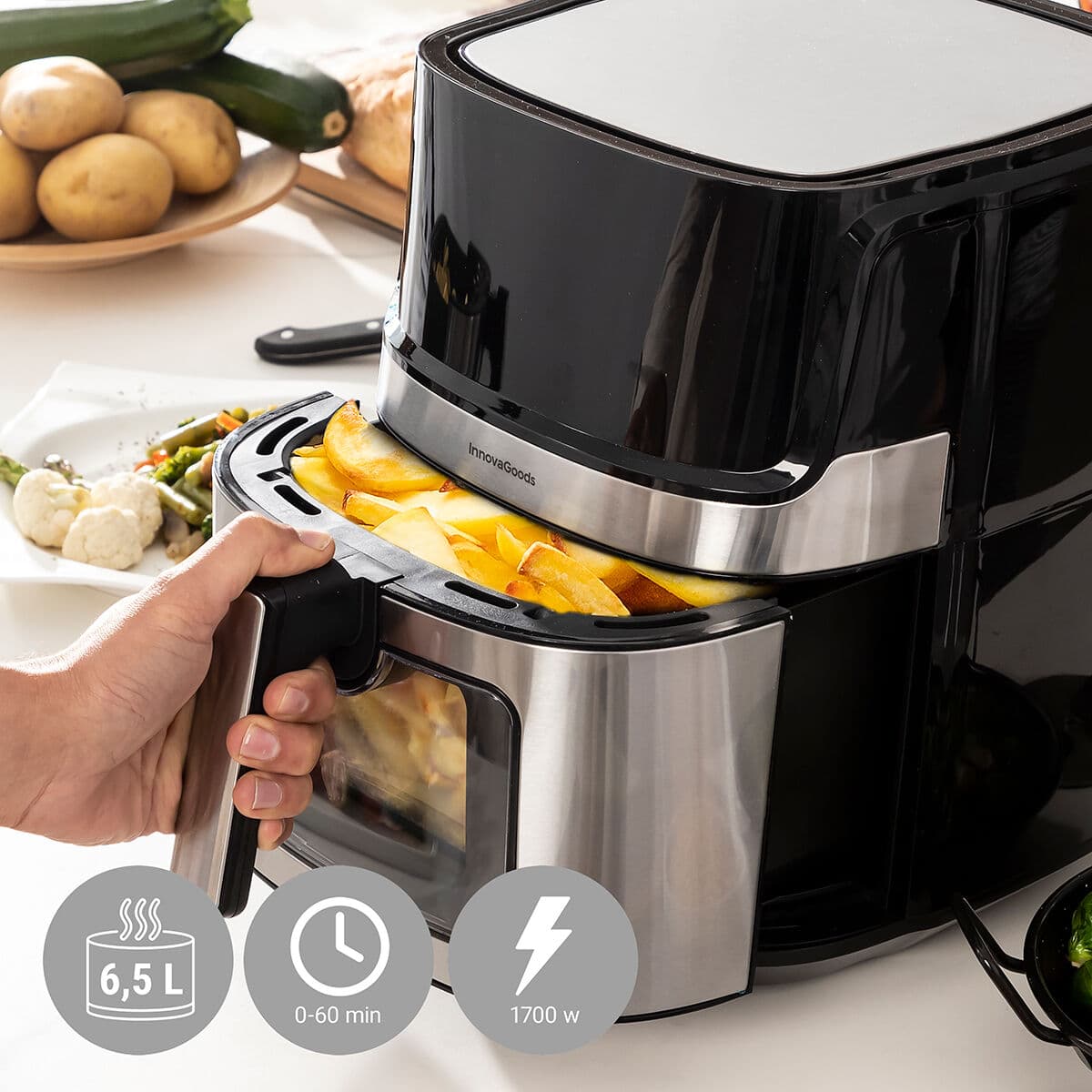 Heißluftfritteuse InnovaGoods Fryinn View 6500 Schwarz 1700 W 6,5 L Edelstahl - Image 4