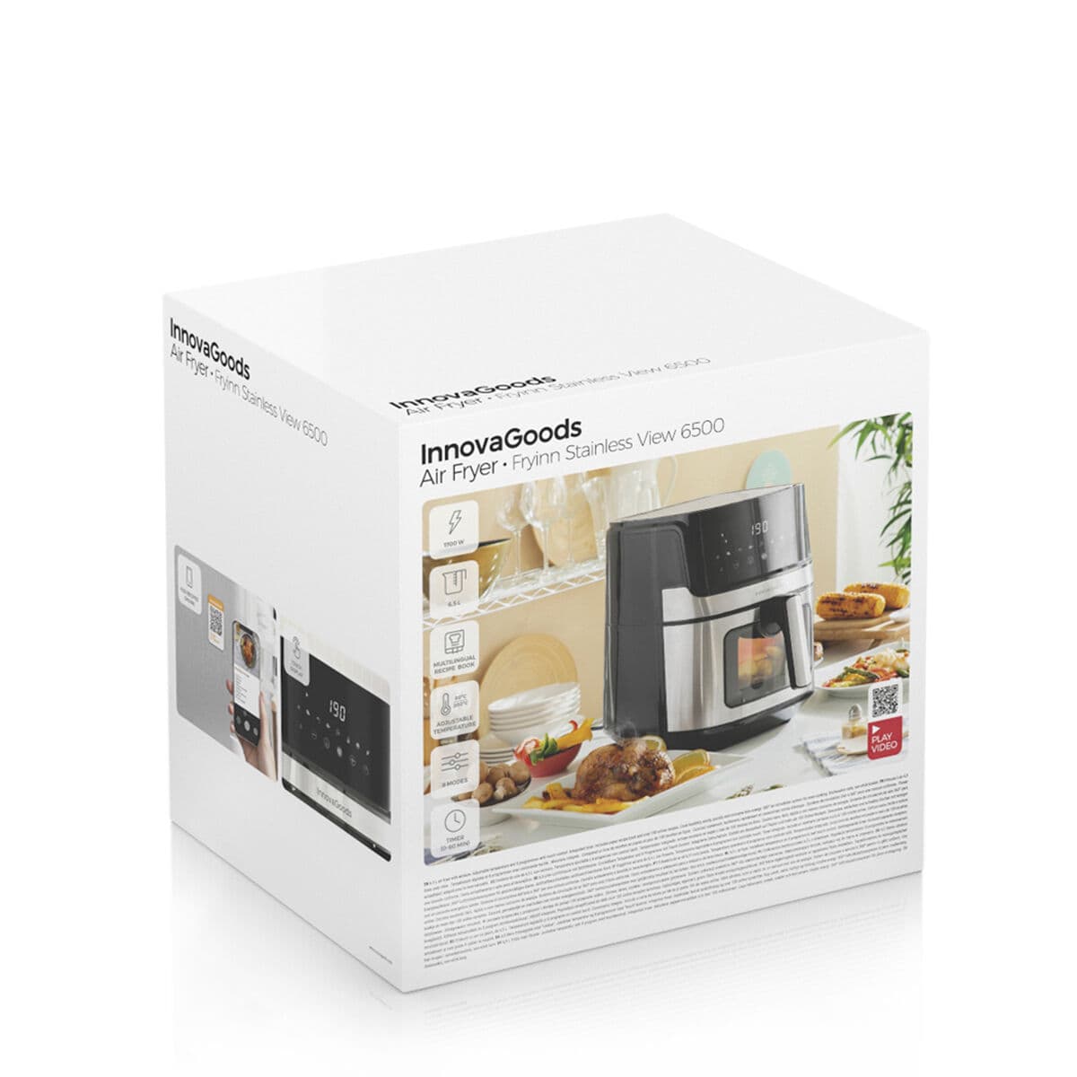 Heißluftfritteuse InnovaGoods Fryinn View 6500 Schwarz 1700 W 6,5 L Edelstahl - Image 16