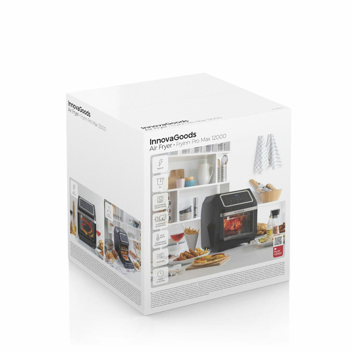 Karstā gaisa fritieris InnovaGoods Melns 1800 W 12 L Nerūsējošais tērauds (Atjaunots B) - Image 18