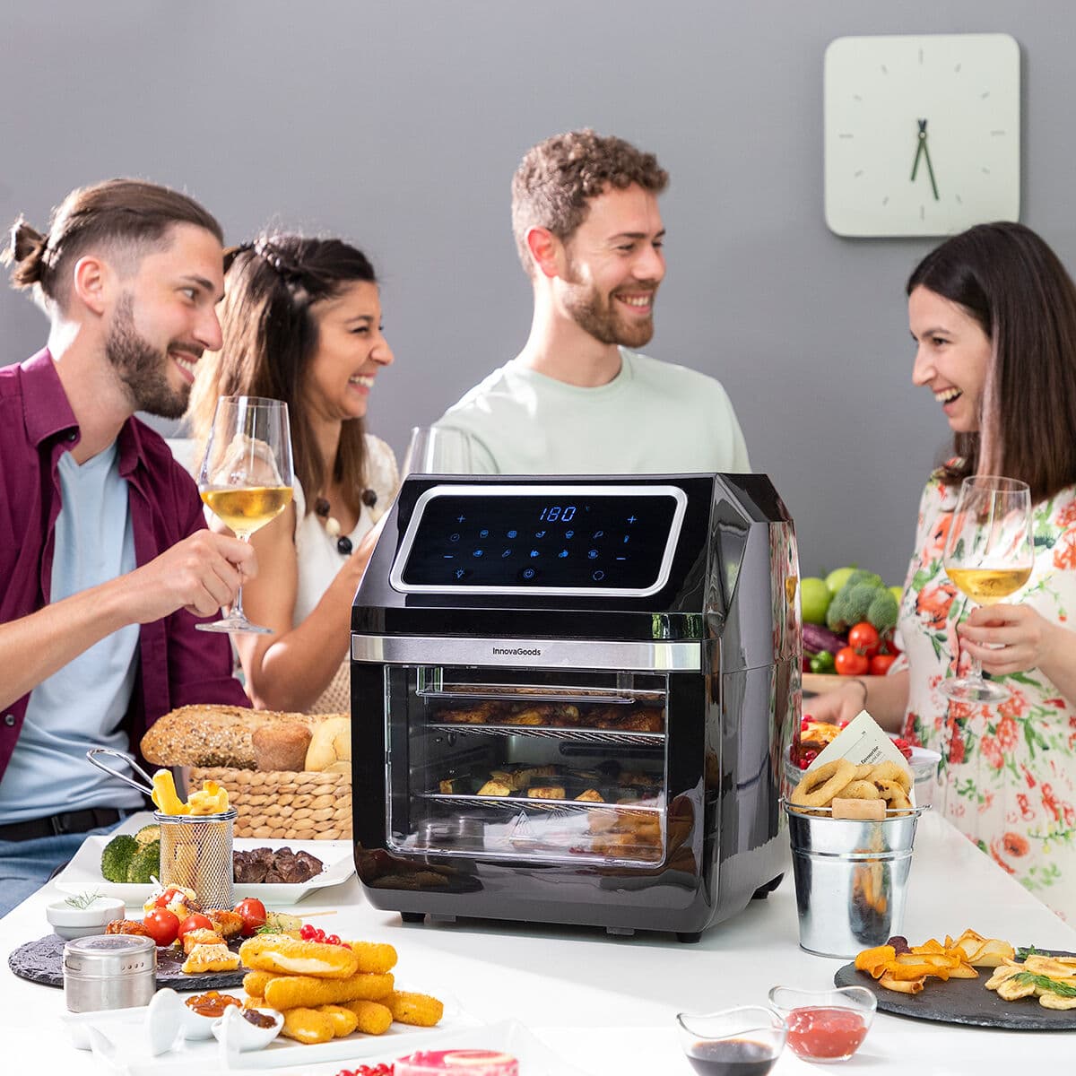 Karstā gaisa fritieris InnovaGoods Melns 1800 W 12 L Nerūsējošais tērauds (Atjaunots A) - Image 4