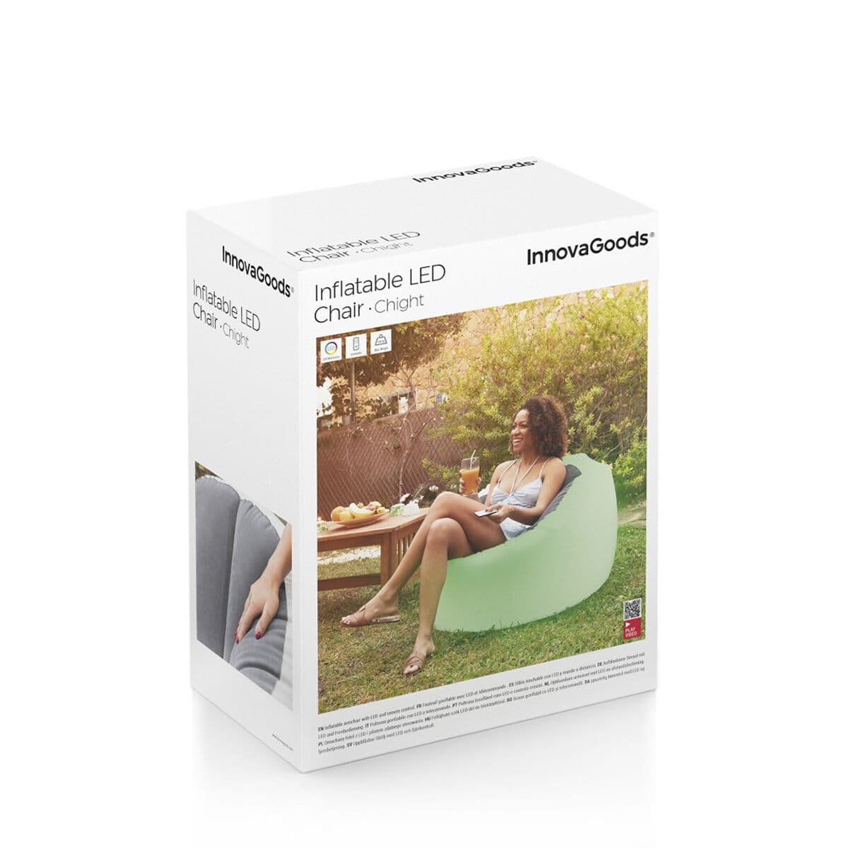 Piepūšams Krēsls ar Daudzkrāsu LED un Tālvadības Pulti Chight InnovaGoods - Image 14