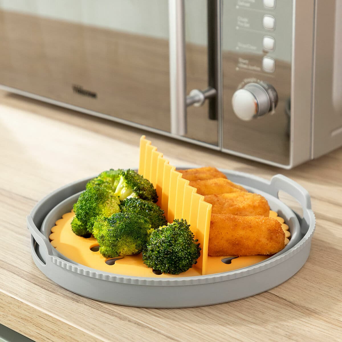 Składany silikonowy koszyk do frytkownicy na gorące powietrze Fliynner InnovaGoods Szary 1 L (Odnowione B) - Image 6