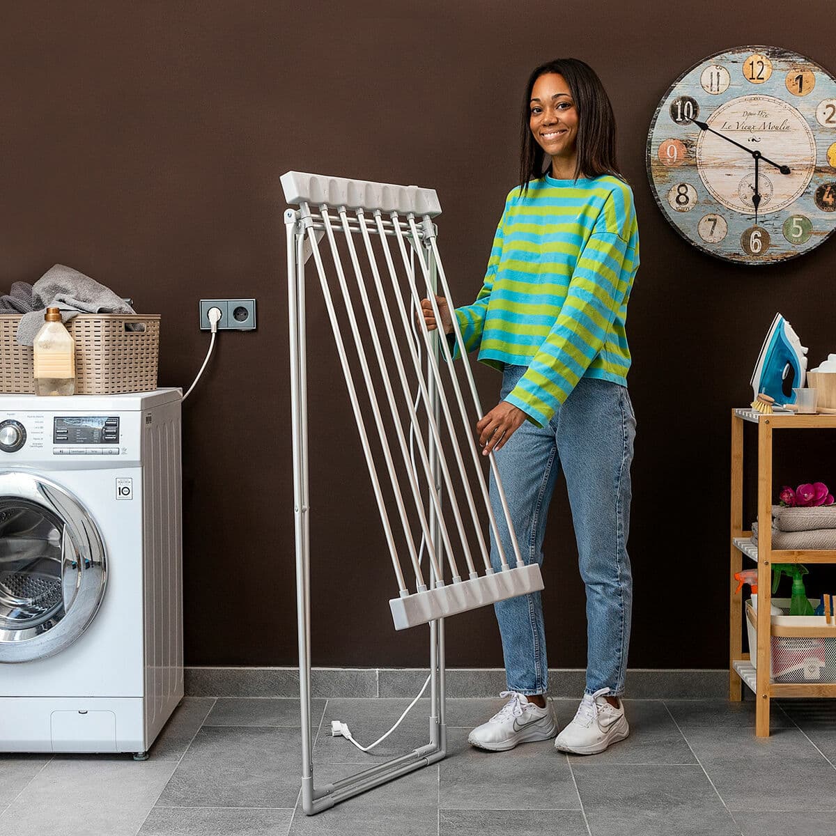 Tendedero Eléctrico Plegable Dryak InnovaGoods 8 Barras 120 W - Image 5