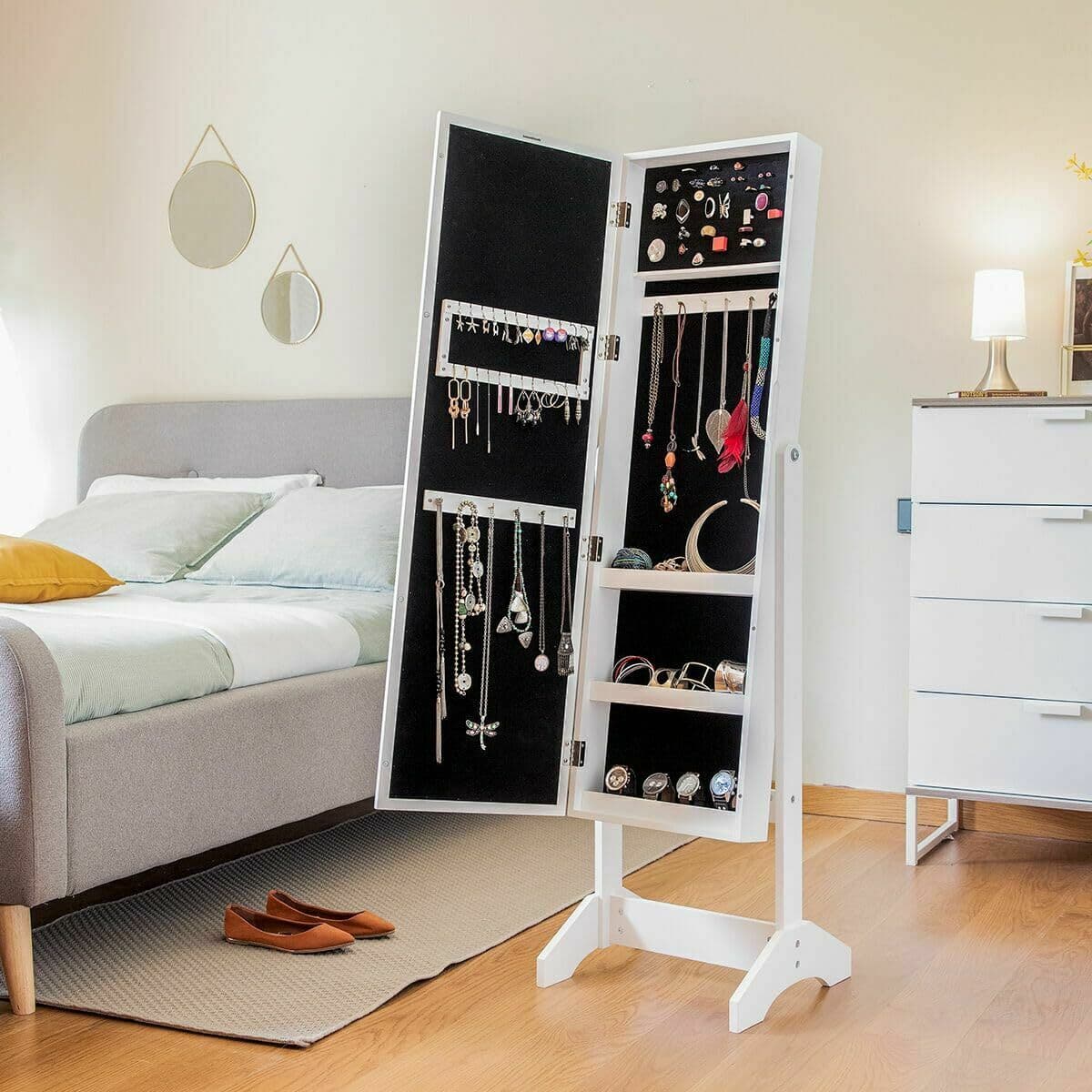 Specchio Portagioie da Terra con LED InnovaGoods Bianco Legno Plastica (Ricondizionati A) - Image 21