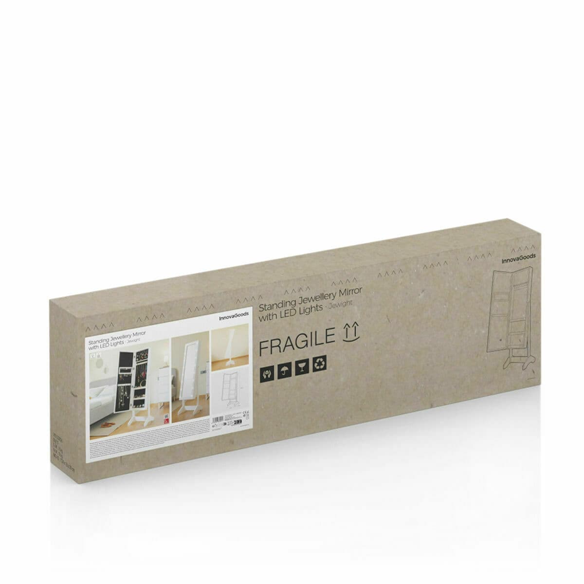 Specchio Portagioie da Terra con LED InnovaGoods Bianco Legno Plastica (Ricondizionati A) - Image 11