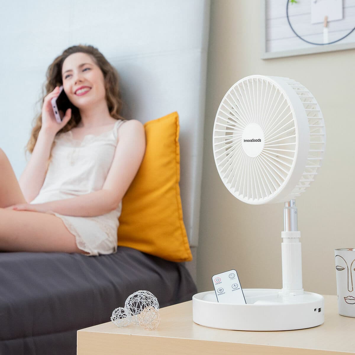 3-in-1 salokāms uzlādējams salokāms ventilators Fandle InnovaGoods Ø7,7'' 7200 mAh - Image 4