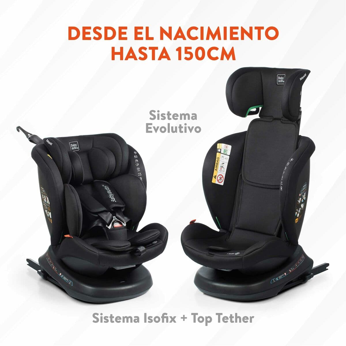 Car Chair Babyauto RODIA Grey 0 (de 0 a 10 kilos) I (9 - 18 kg) II (15-25 kg) III (22 - 36 kg) Children's ECE R129/04 - Image 3
