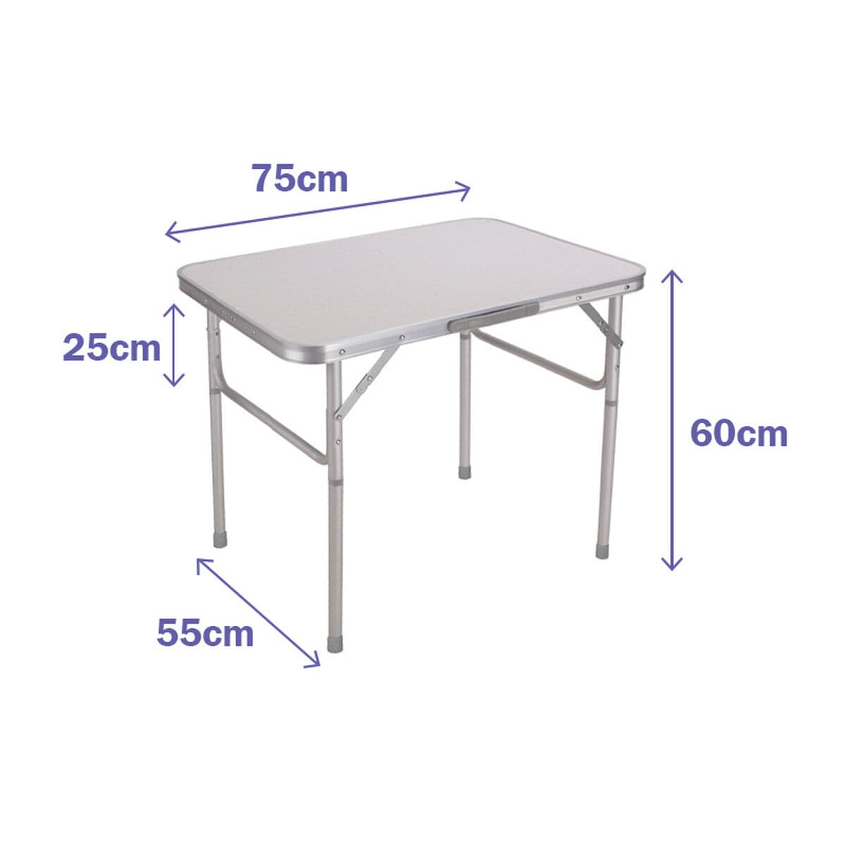 Marbueno Faltbarer Aluminiumtisch D25 Sortiert Camping und Strand 75X55X25/60 cm 10013 - Image 4