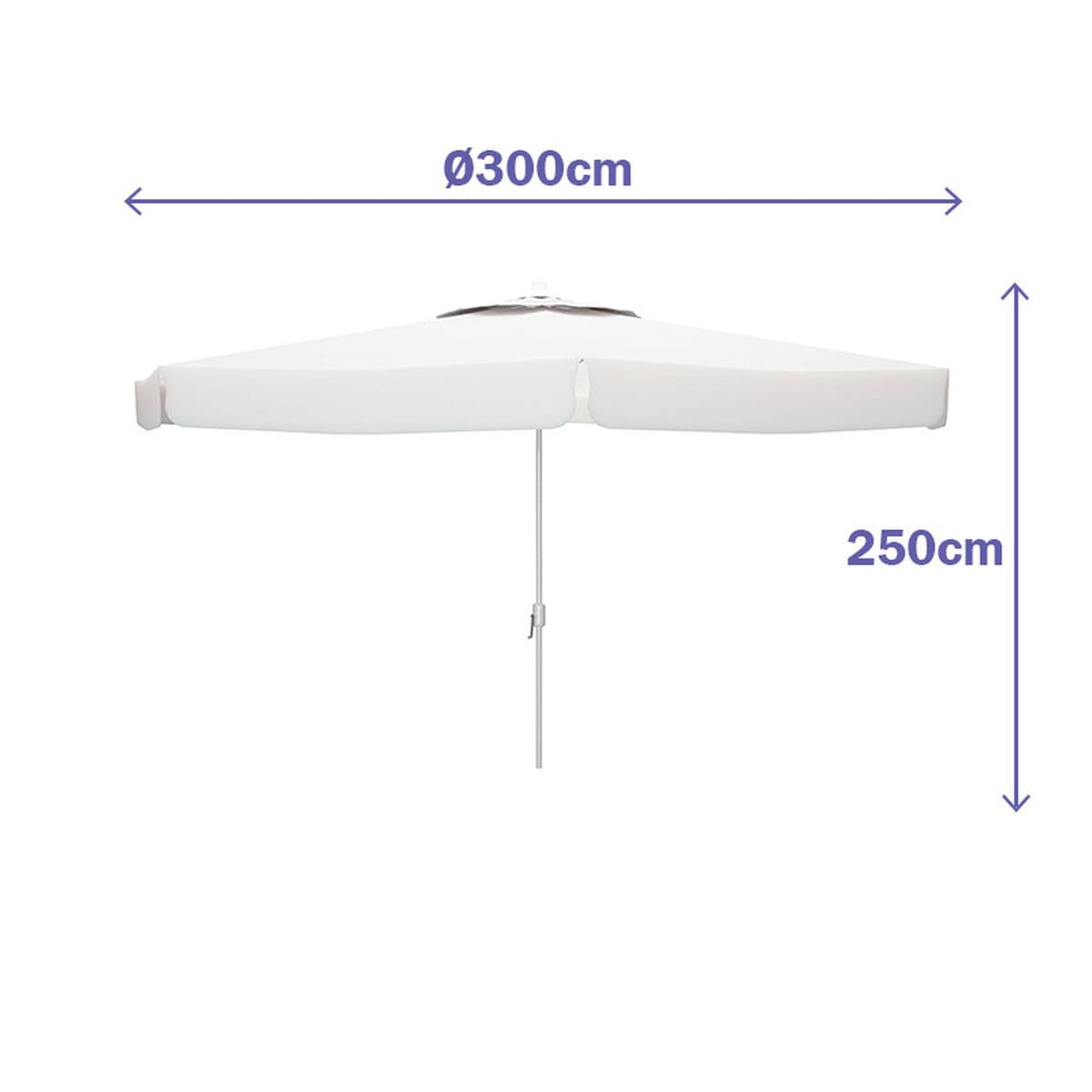 Napernyő Marbueno Vit Polyester Aluminium Ø 300 cm - Image 3