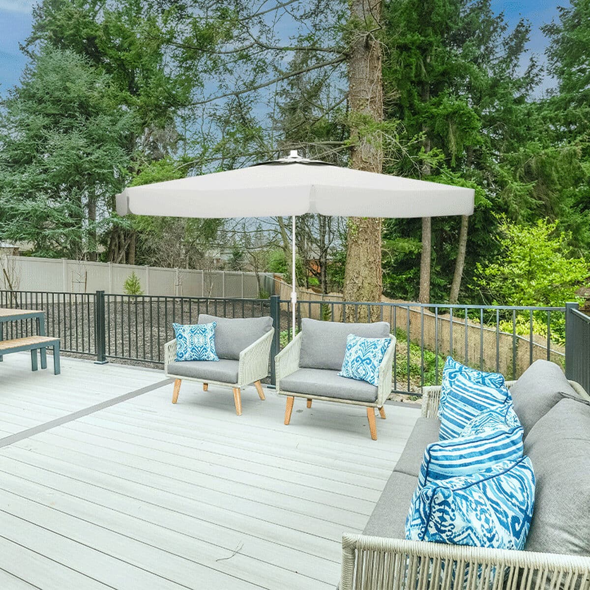 Napernyő Marbueno Vit Polyester Aluminium Ø 300 cm - Image 4