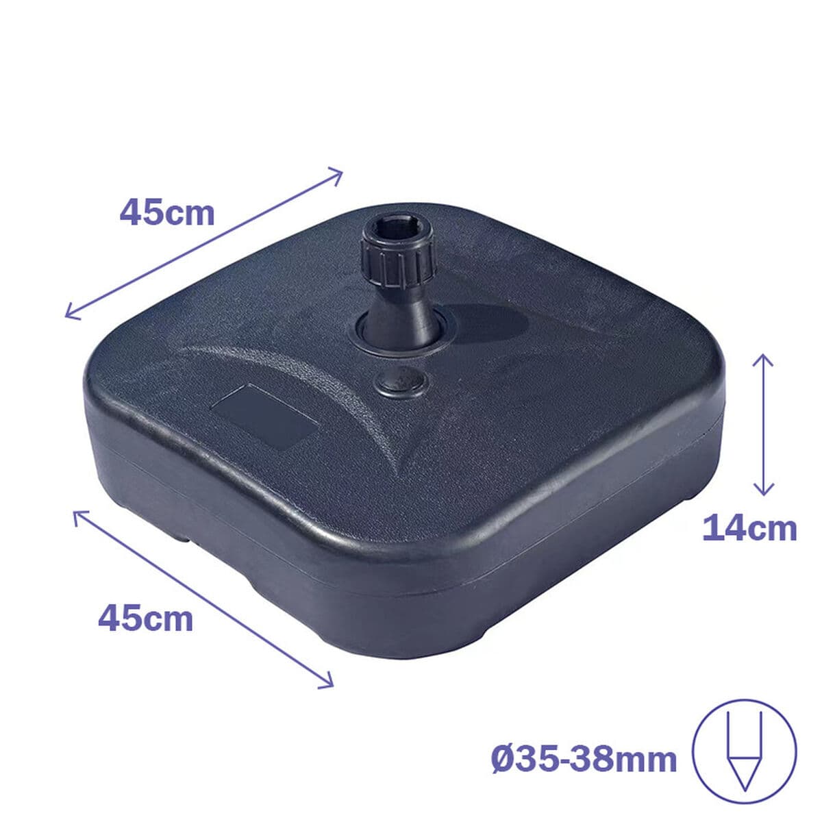 Pludmales saules sarga pamatne Marbueno Melns Plastmasa 45 x 14 x 45 cm - Image 2