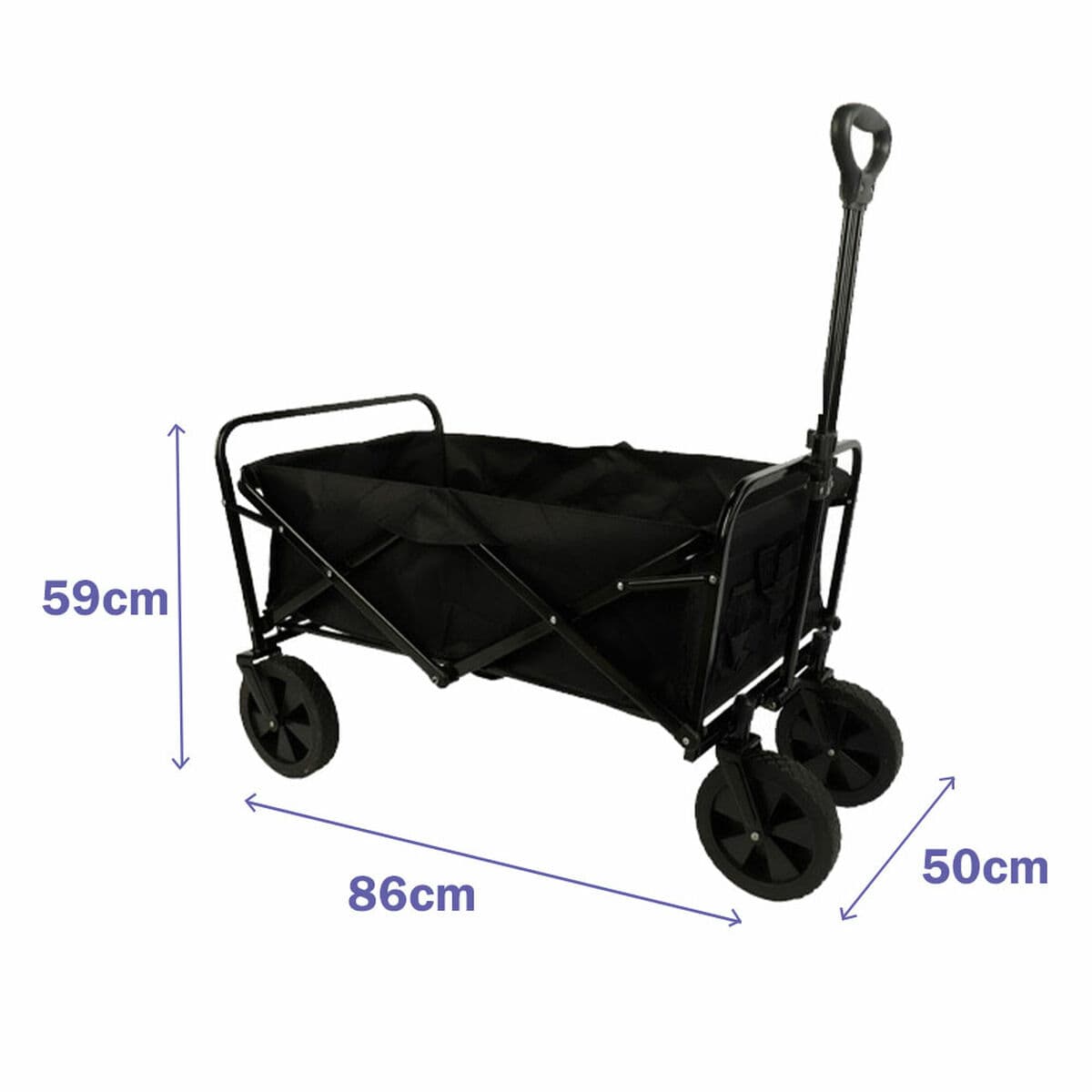 Marbueno Carrito Multiusos Plegable Acero 150 KG Negro Jardin, Playa y Camping 86X50X59 cm 10476 - Image 2