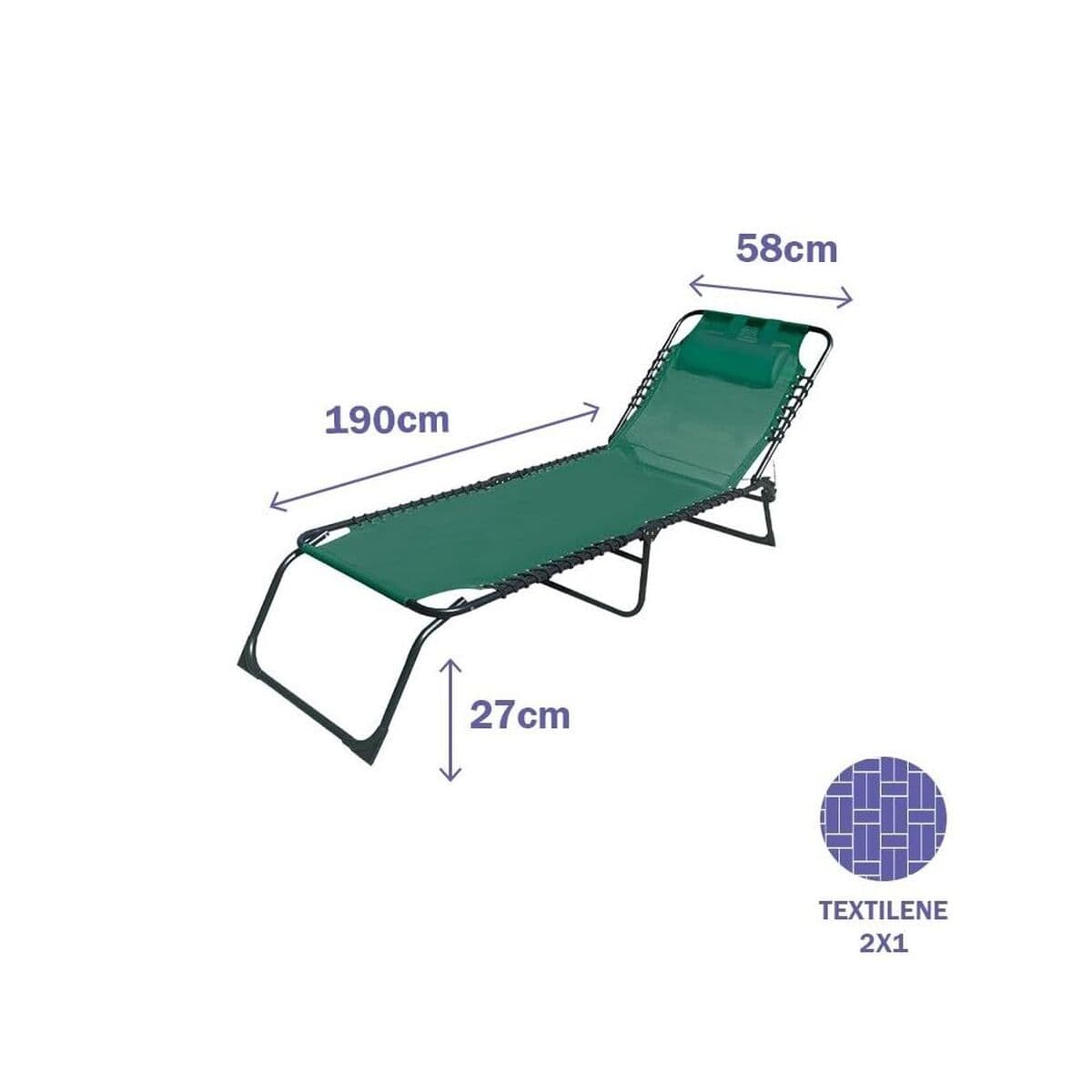Sun-lounger Marbueno Brown 190 x 27 x 58 cm - Image 2