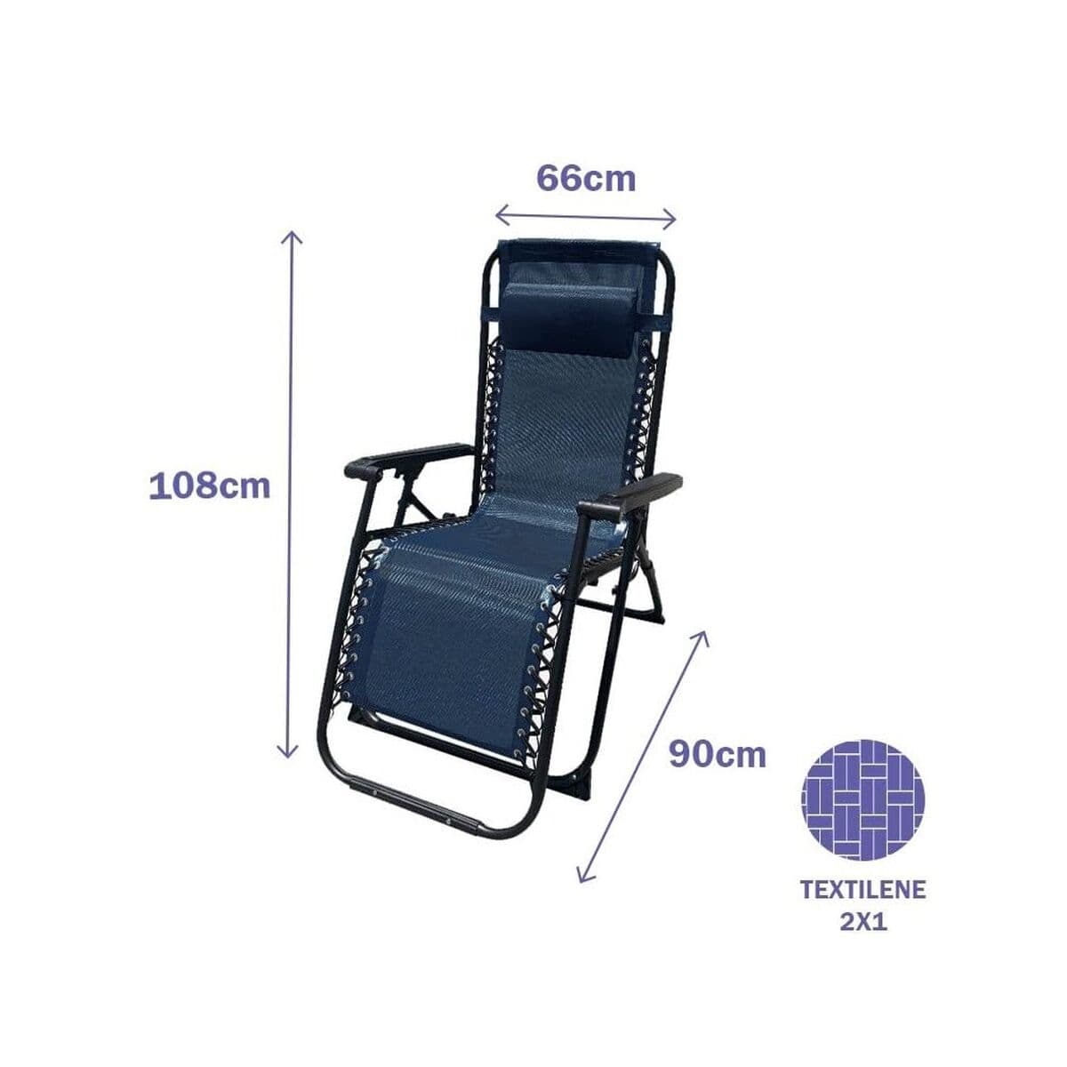 Hopfällbar Stol Marbueno 90 x 108 x 66 cm Blå - Image 2
