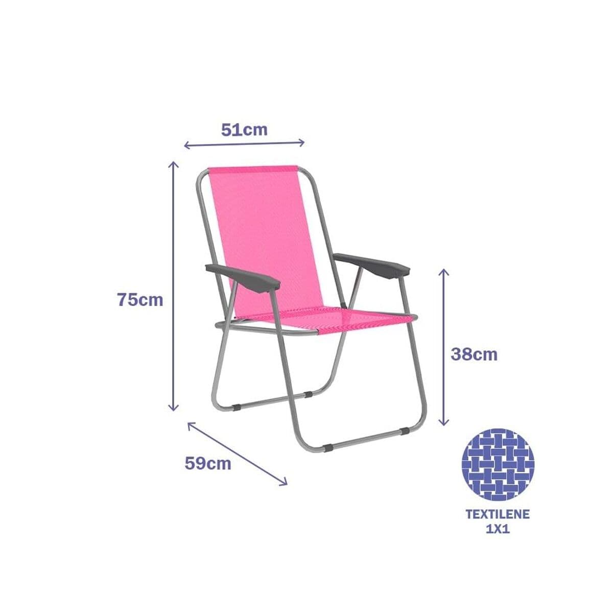 Gepolsterte Campingstuhl Marbueno 59 x 75 x 51 cm Rosa