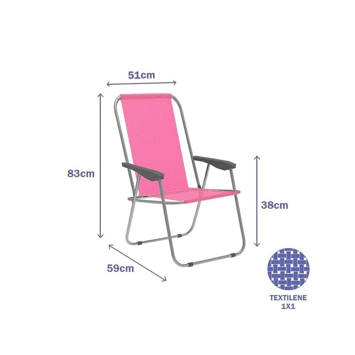 Gepolsterte Campingstuhl Marbueno 59 x 83 x 51 cm Rosa