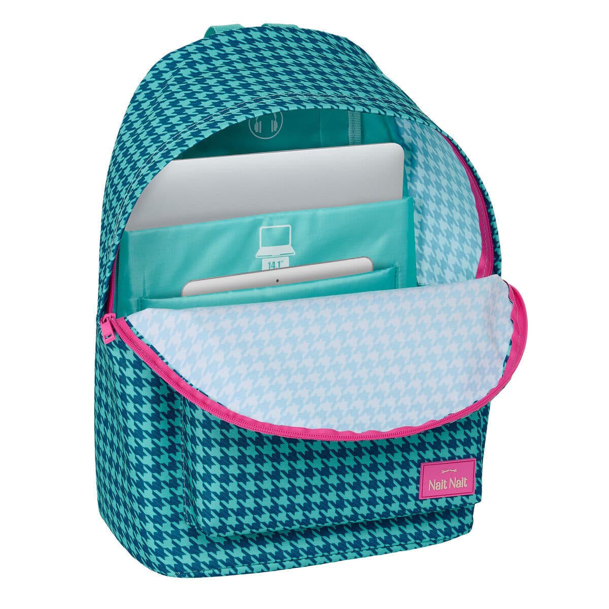 Sacoche pour Portable Nait Nait Pata de gallo verde Vert 31 x 41 x 16 cm - Image 4