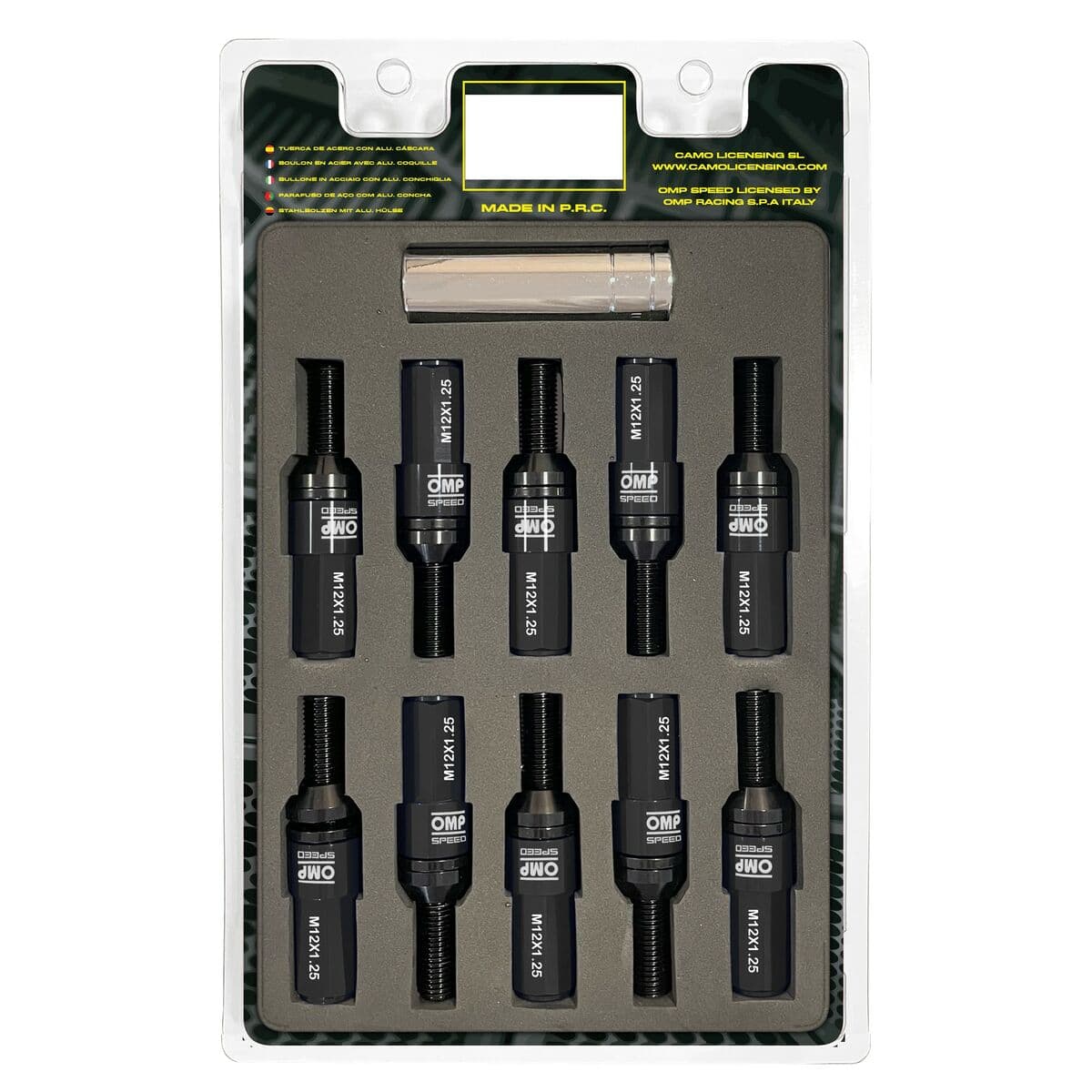 Skruvsats OMP OMPS09971201 28 mm Svart M12 x 1,25