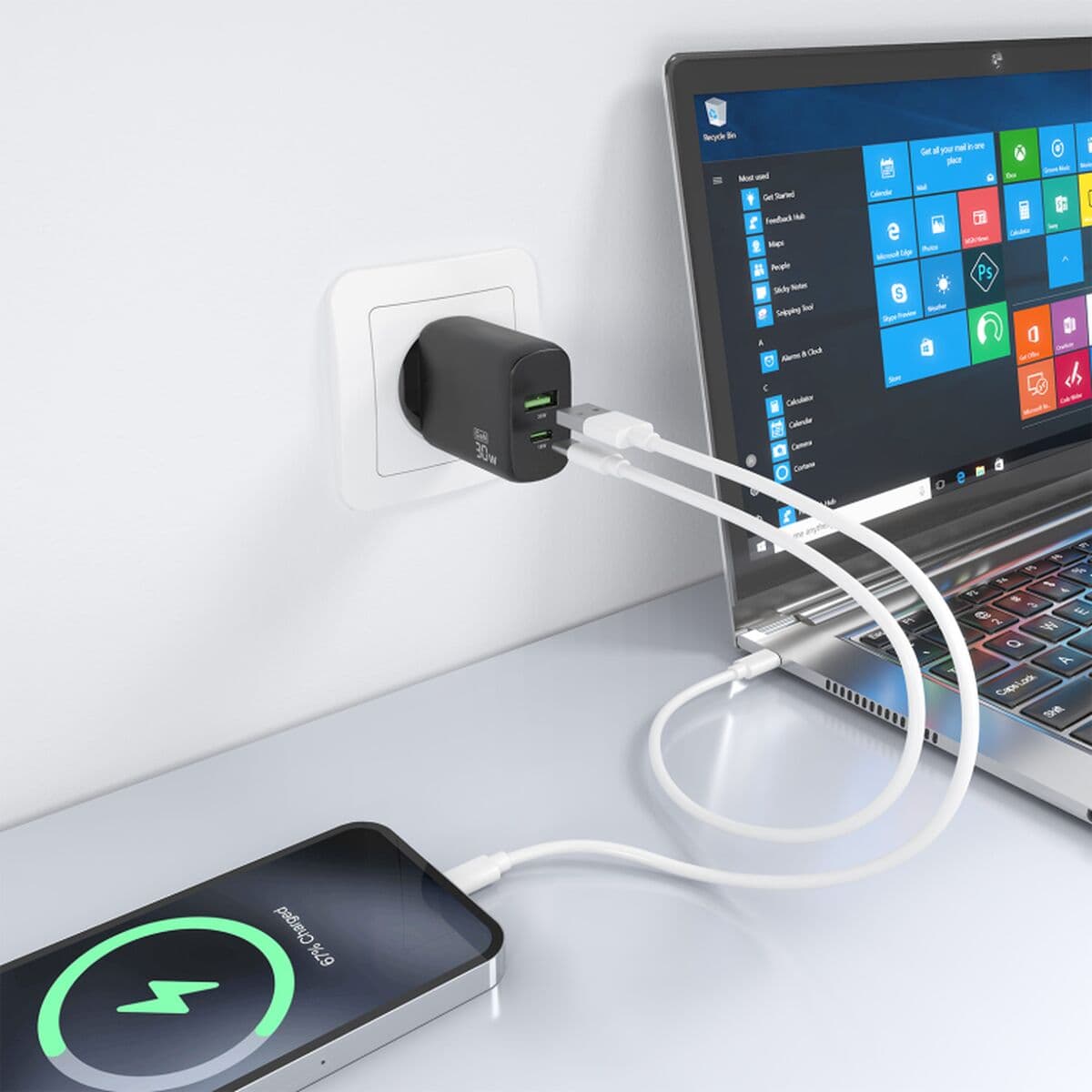 Cargador de Pared Aisens A110-0924 Negro 33 W 50 W - Image 6