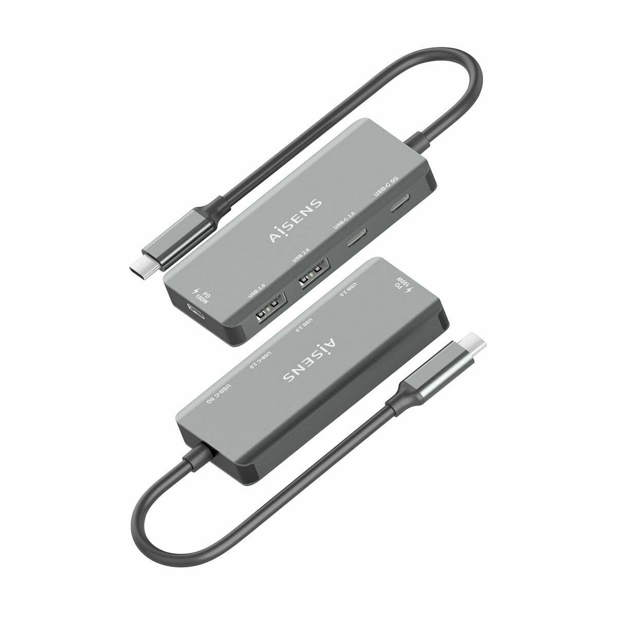 Hub USB Aisens CPNT Gris 100 W 50 W - Image 3