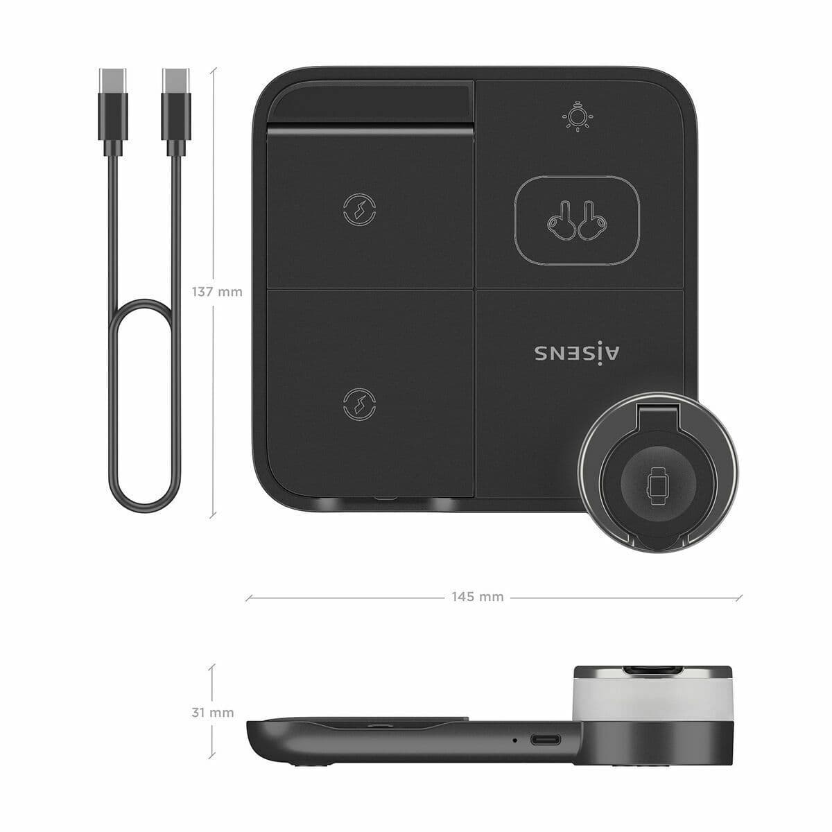 Belaidis kroviklis Aisens 4IN1 15WACCS Juoda 15 W 50 W - Image 5