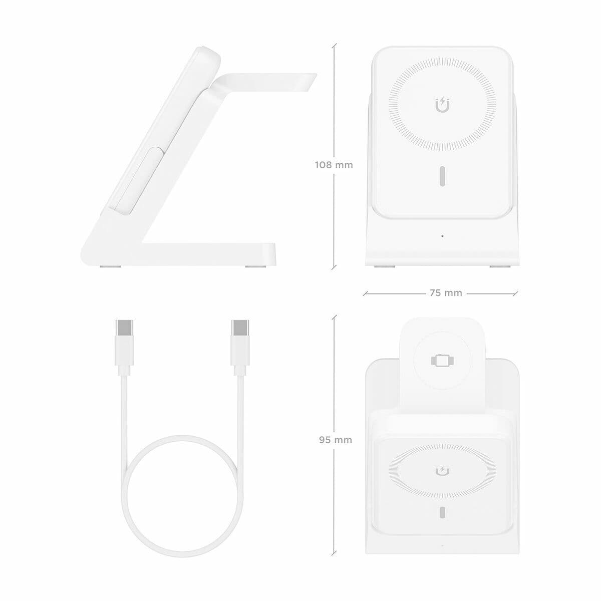 Chargeur sans fil Aisens 4IN1 15WACCS Blanc