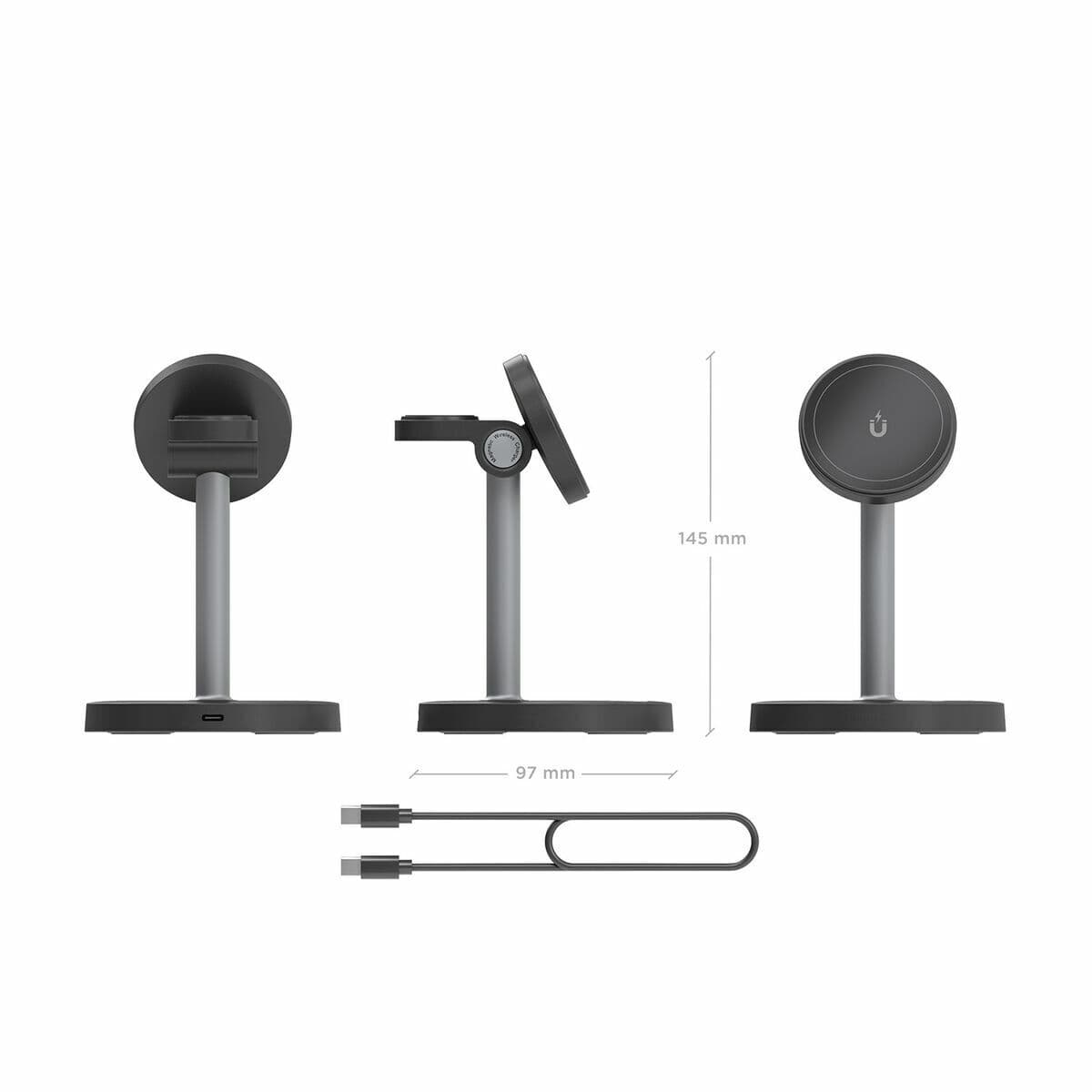 Chargeur sans fil Aisens USB-C 3IN1 15WACCS Noir 15 W 50 W - Image 4