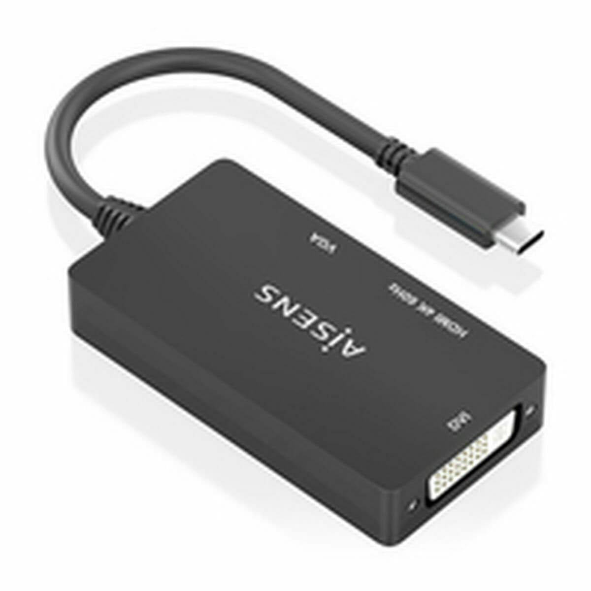 USB-C-zu-VGA/HDMI/DVI-Adapter Aisens A109-0954 Schwarz 15 cm - Image 9