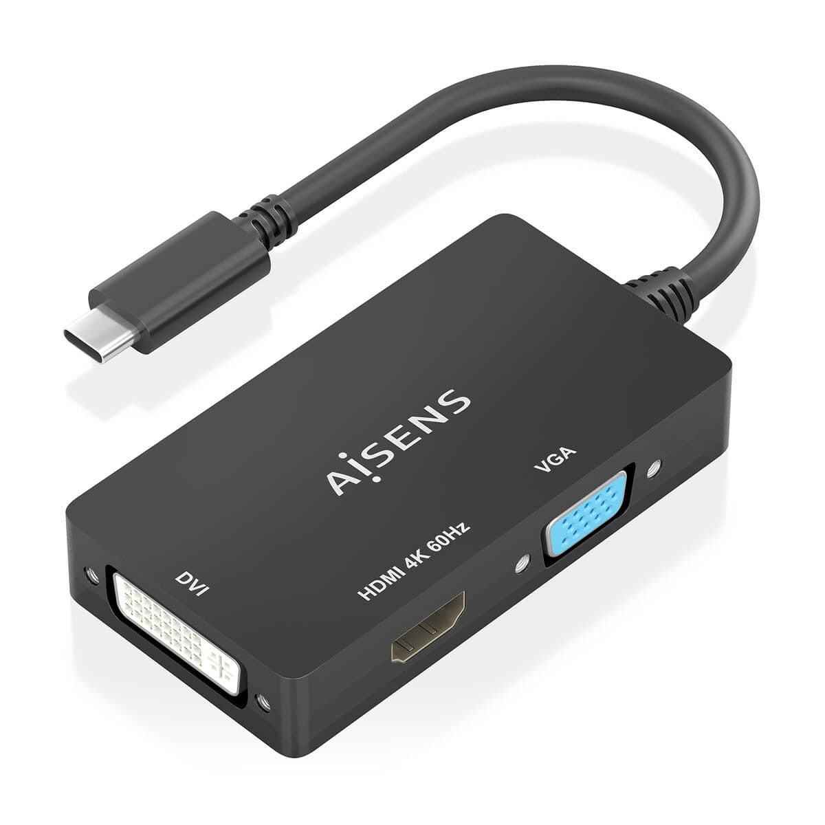 USB-C-zu-VGA/HDMI/DVI-Adapter Aisens A109-0954 Schwarz 15 cm - Image 2