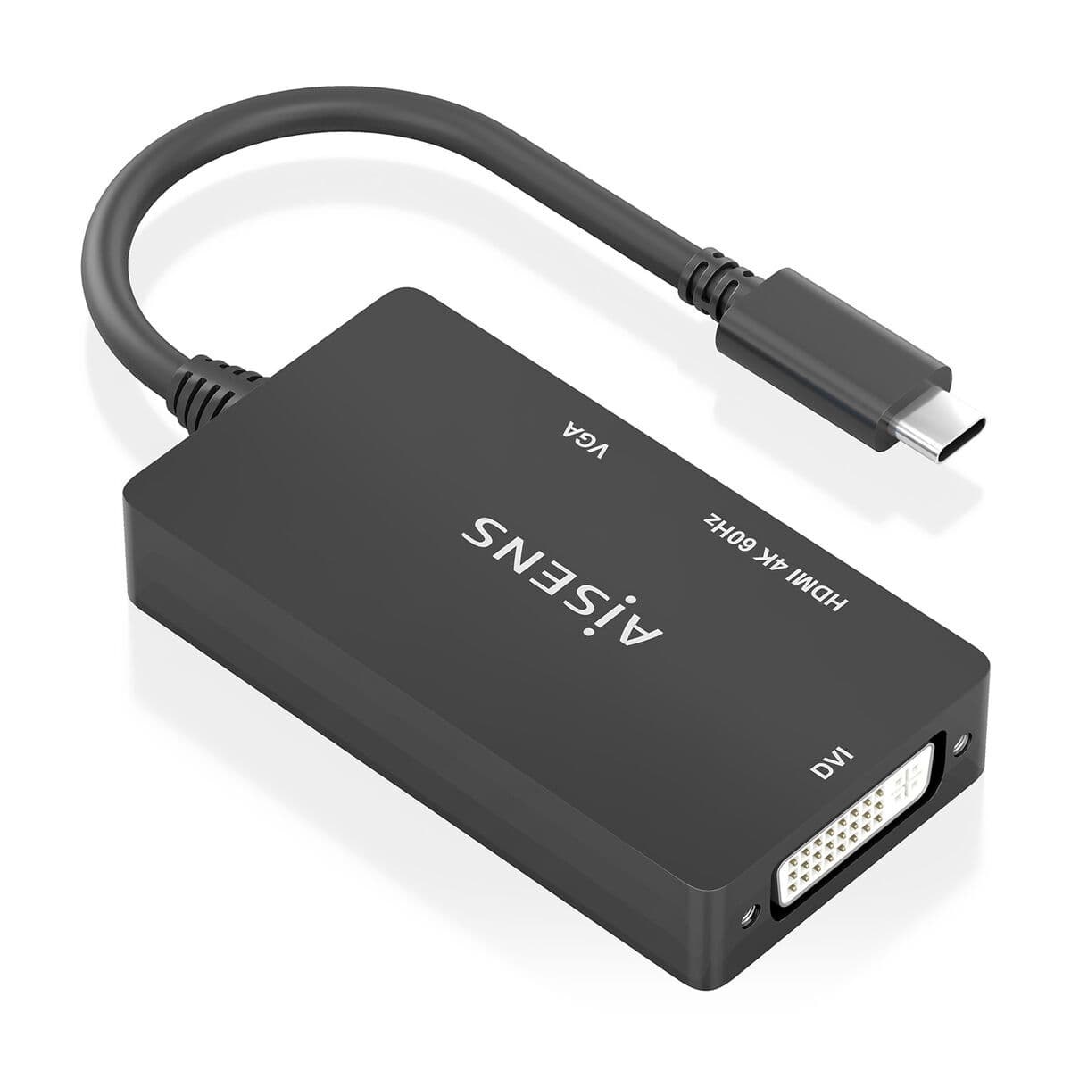 USB-C-zu-VGA/HDMI/DVI-Adapter Aisens A109-0954 Schwarz 15 cm - Image 3