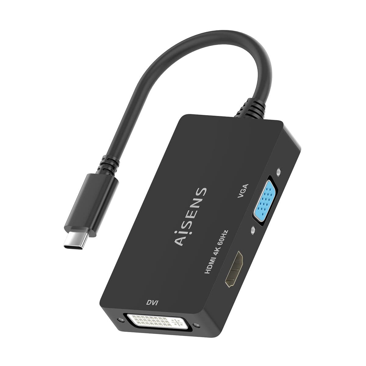USB-C-zu-VGA/HDMI/DVI-Adapter Aisens A109-0954 Schwarz 15 cm - Image 4
