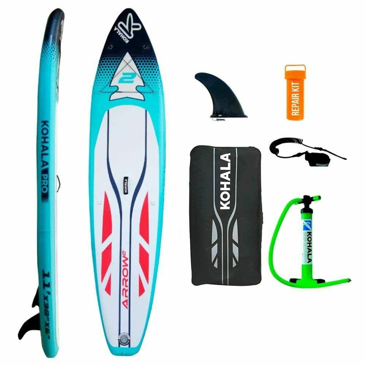 Tabla de Paddle Surf Hinchable con Accesorios Kohala Arrow 2 Azul ( 335 x 75 x 15  cm)