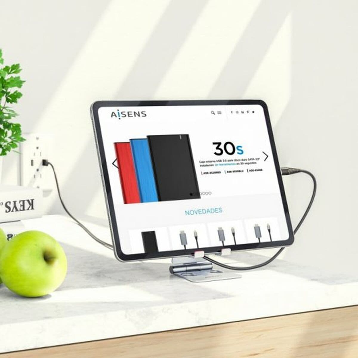 Soporte para móvil o tablet Aisens MS2PM-086 Plateado 8" - Image 4