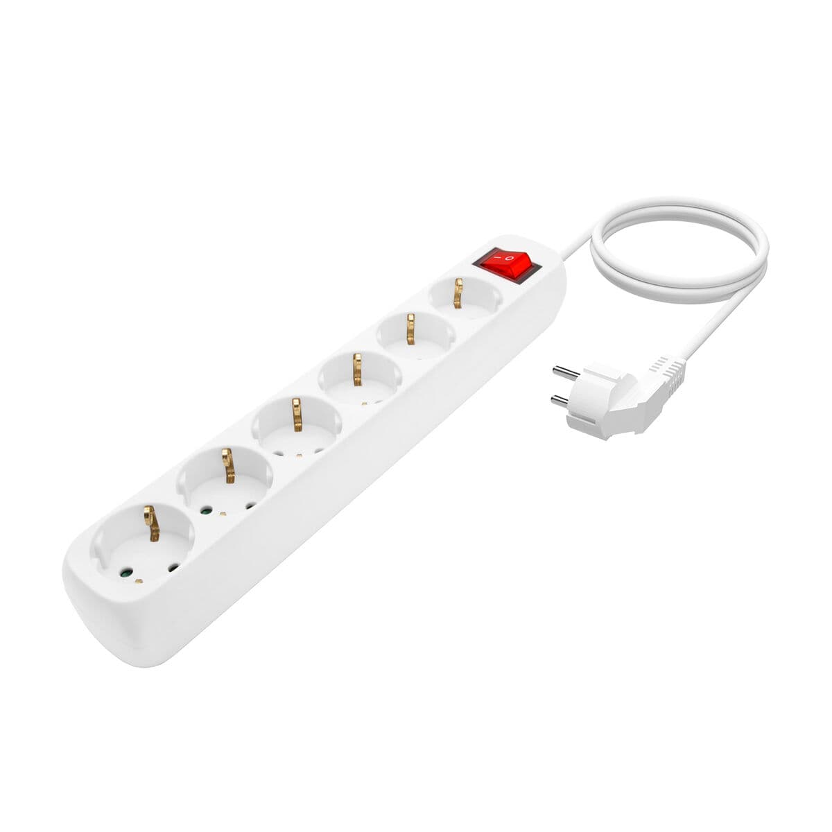 Regleta Enchufes 6 Tomas con Interruptor Aisens A154-0535 Blanco (1,4 m) - Image 2