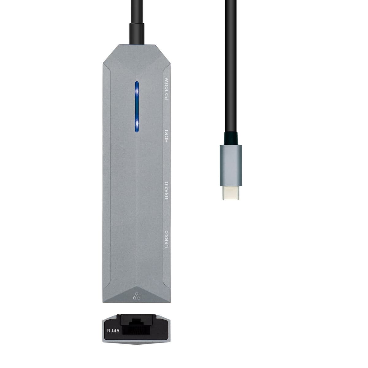 Hub USB Aisens ASUC-5P003-GR Gris 100 W - Image 3
