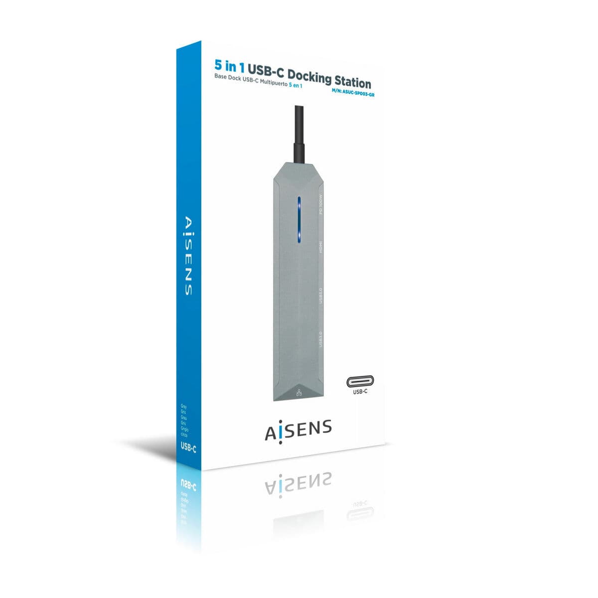 Hub USB Aisens ASUC-5P003-GR Gris 100 W - Image 6