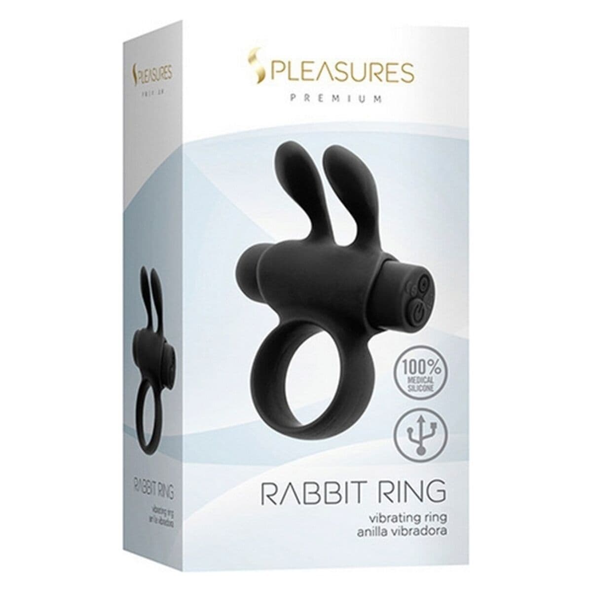 Penisringe S Pleasures Rabbit Schwarz - Image 2
