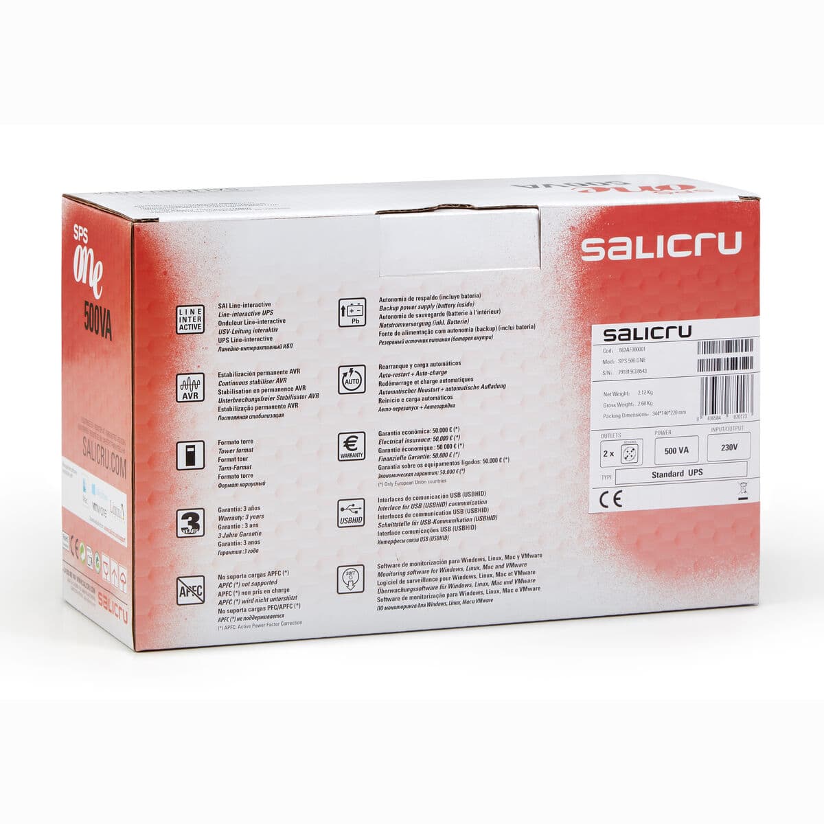 SAI Interactivo Salicru SPS 900 ONE IEC 360 W - Image 3
