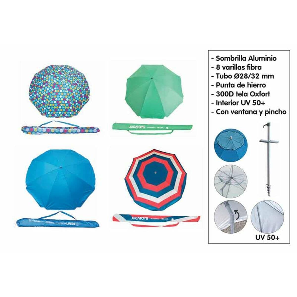 Sombrilla de playa Aluminio Hierro 240 cm - Image 2