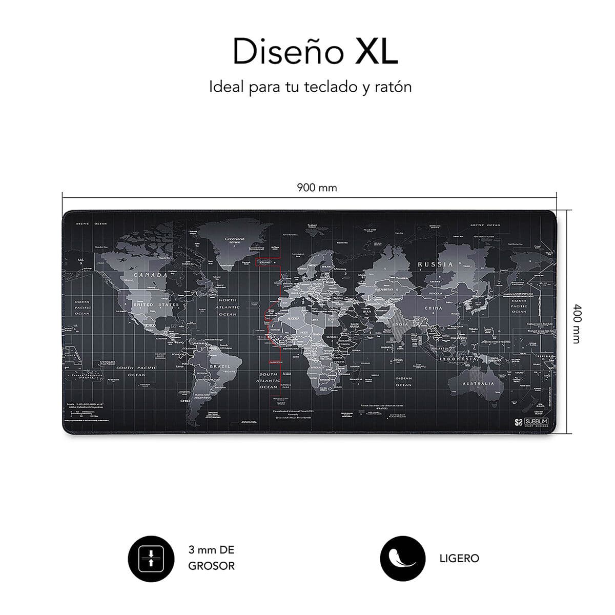 Mousepad Subblim SUB-MP-01PUW01 Schwarz 90 x 40 cm - Image 30