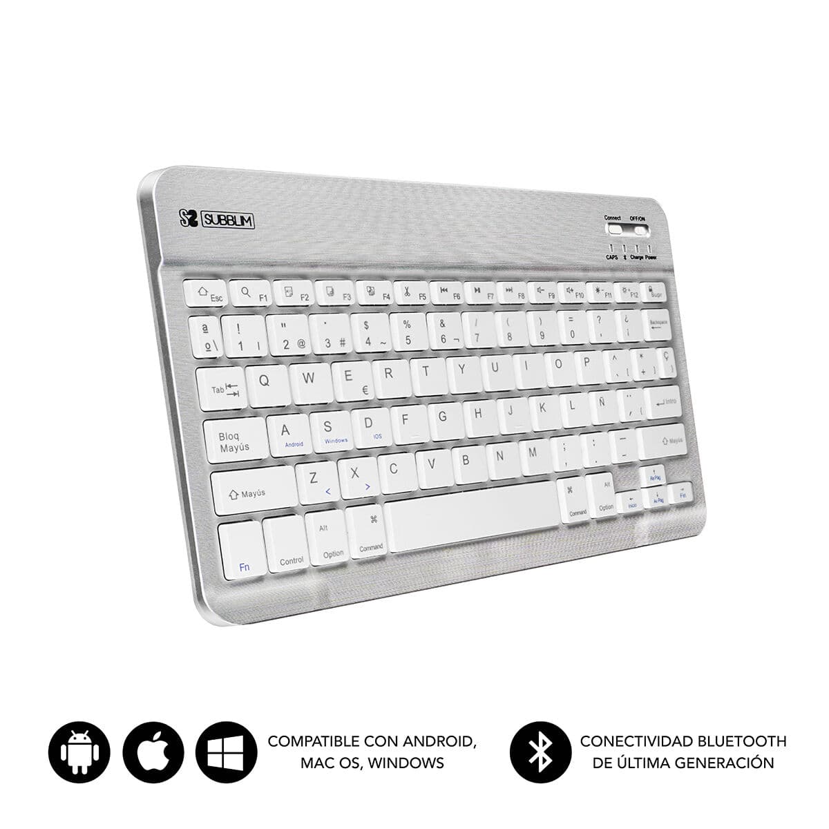 Clavier Bluetooth Subblim SUB-KBT-SM0001 Argenté Espagnol Qwerty - Image 9