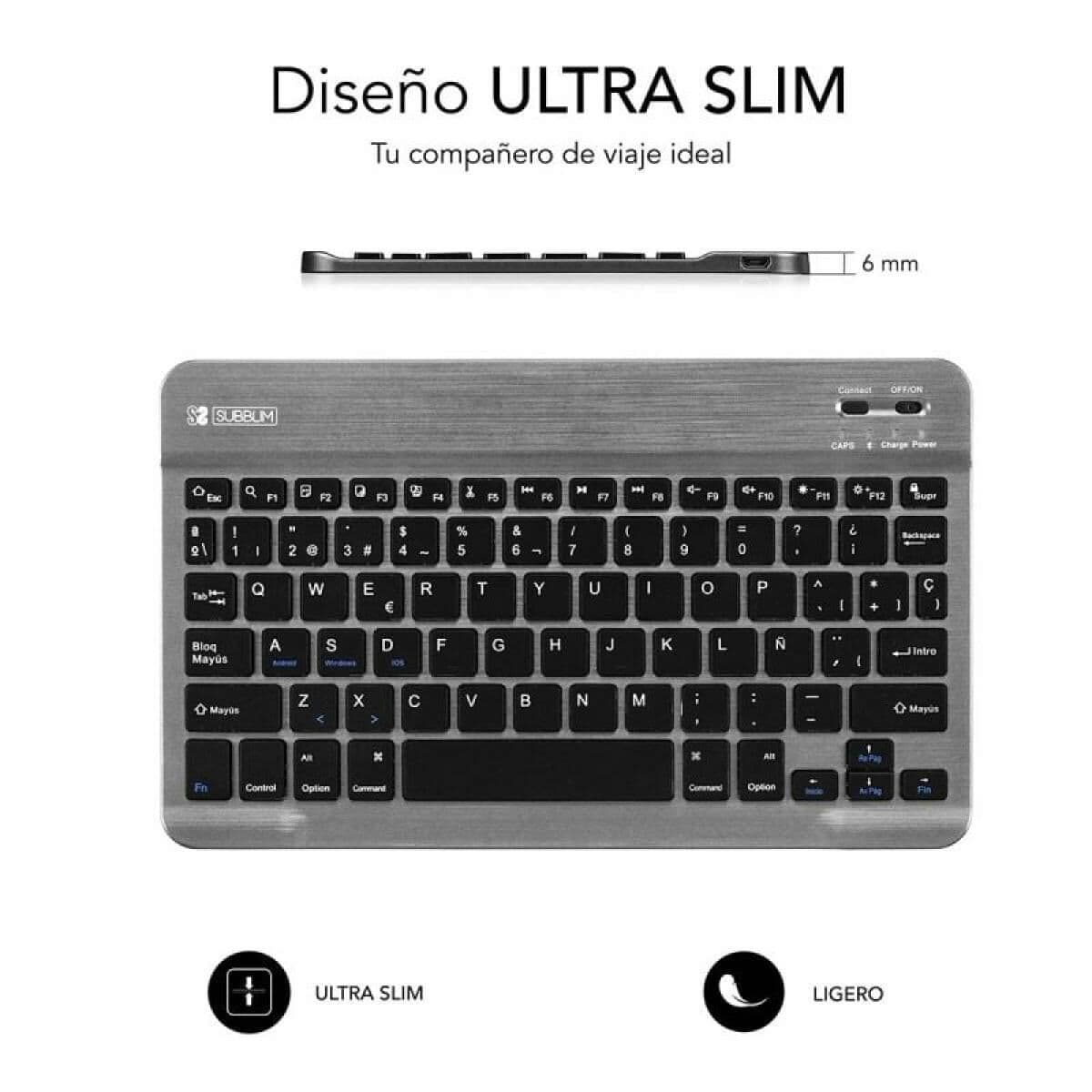 Klaviatūra Subblim SUB-KBT-SM0002 Pilka Ispaniška Qwerty - Image 4